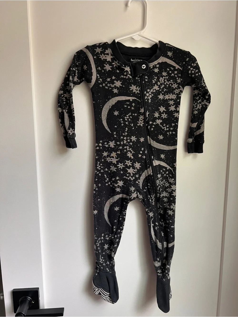 Burt’s Bees Baby 12M Moon & Stars Organic Zip Footed Sleeper Pajamas